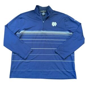 Under Armour Notre Dame Infrared 1/4 Zip Pullover Navy Men's 2XL Golf College
